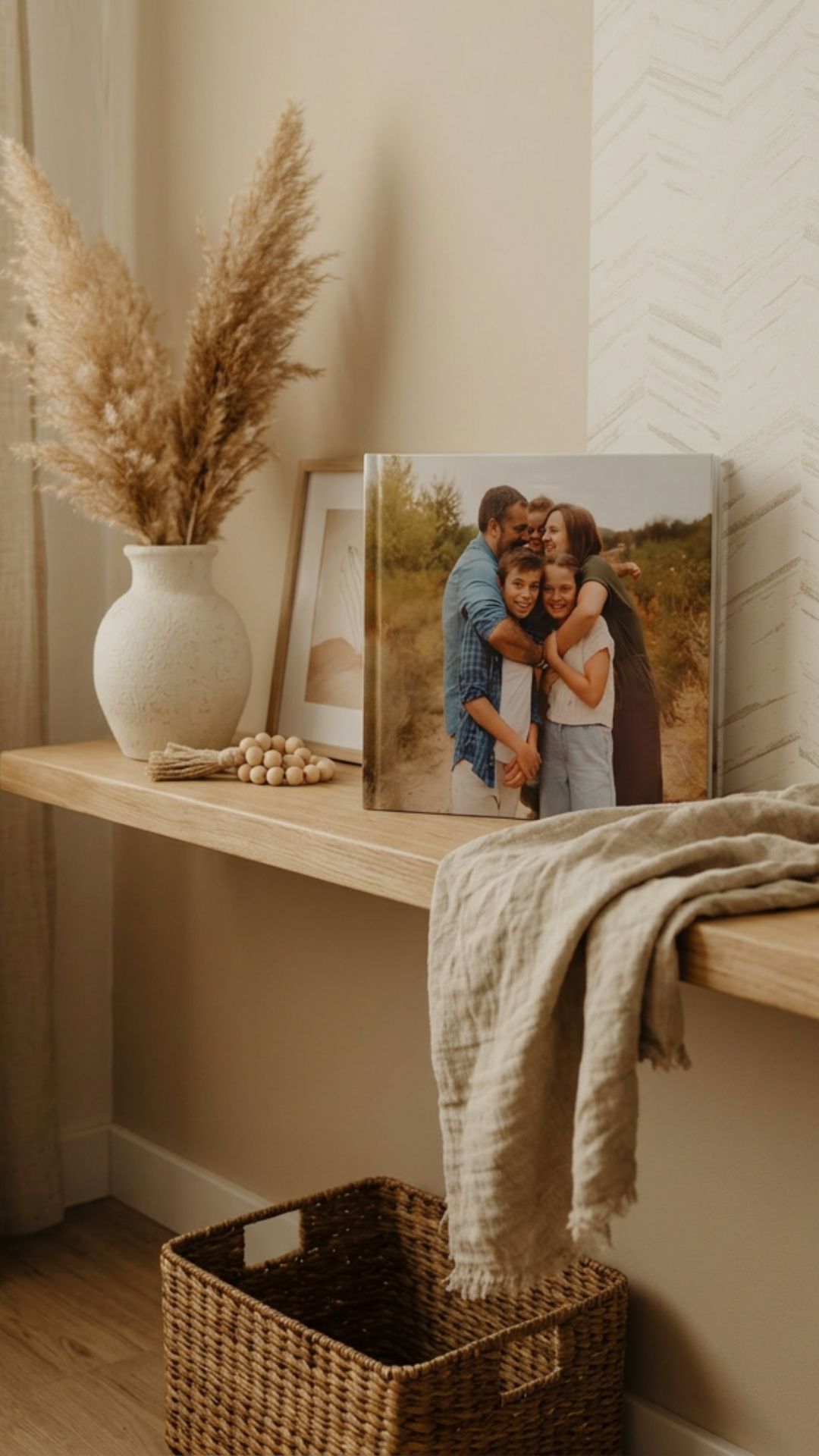 Fotografía familiar impresa y expuesta en casa